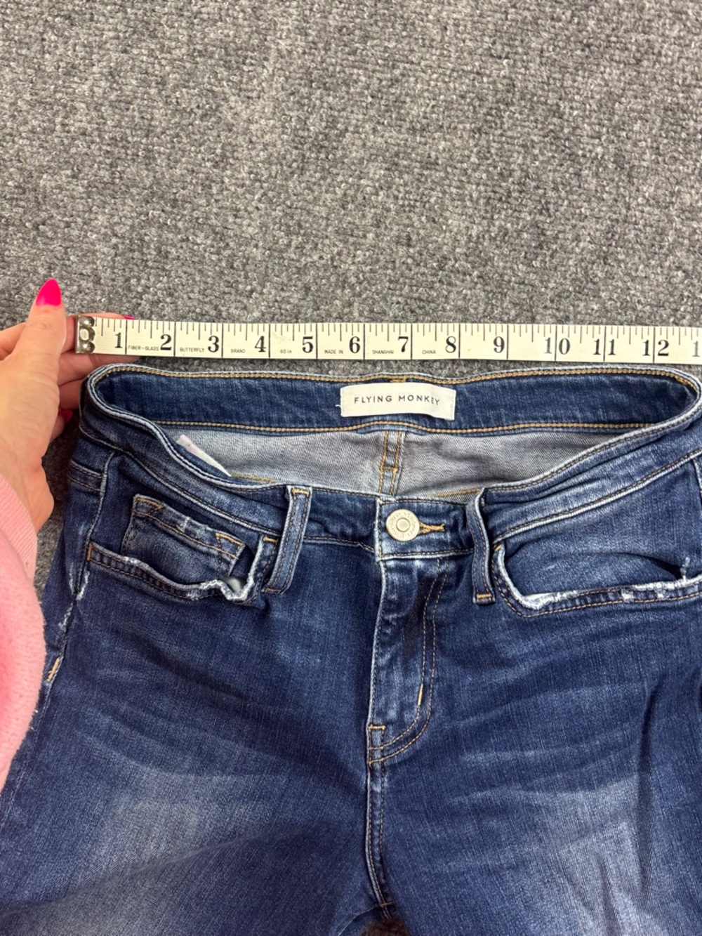 FLYING MONKEY Women’s Denim Slim Straight Leg Raw Hem Jeans size: 26 - Picture 4 of 7
